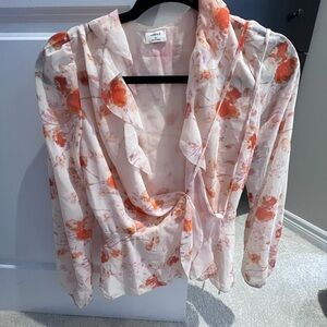 Wilfred Floral Front-Tie Blouse